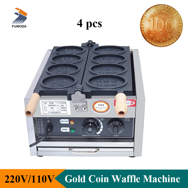 4pcs Small Gold Coin Bread Waf - Mini Waffle Maker Machine ulasan dan harga