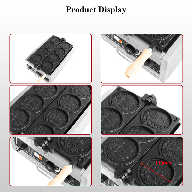 4pcs Small Gold Coin Bread Waf - Mini Waffle Maker Machine ulasan dan harga