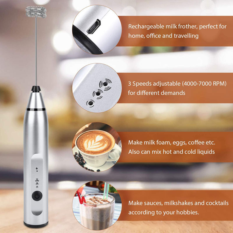 Mini Electric Handheld Milk Fr - Portable Blender Usb Rechargeable ulasan dan harga